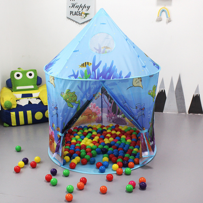 Folding Portable Baby Playhouse Indoor Dollhouse Castle Yurt Kids Ocean tent