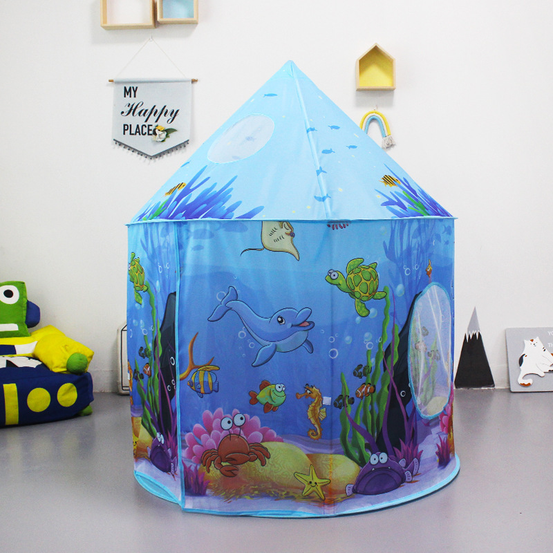 Folding Portable Baby Playhouse Indoor Dollhouse Castle Yurt Kids Ocean tent