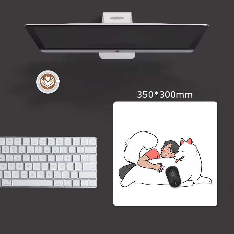 Custom Bulk Glass cartoon sexy mouse pad With Pattern Printing Tempered Glass white gaming mouse pad for esport