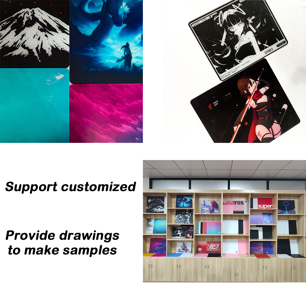 Factory custom blank mousepad sublimation Non-Slip photovoltaic Tempered glass gaming mouse pad