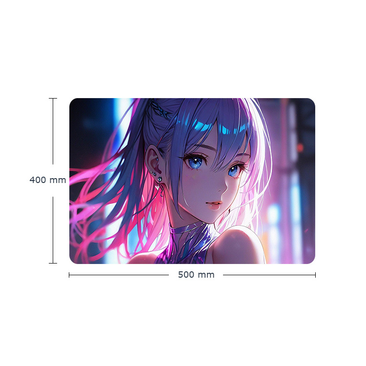 Custom Bulk Glass cartoon sexy mouse pad With Pattern Printing Tempered Glass white gaming mouse pad for esport