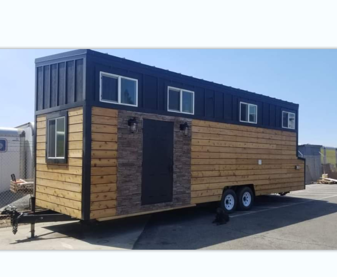 Expandable mobile travel trailer container tiny home trailer house on trailer