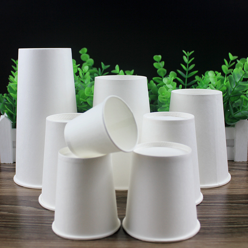 Factory multiple sizes disposable paper cup single wall paper cup water coffee with lid