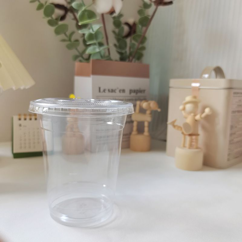 24 oz Clear Plastic Disposable Cups Leak proof Portable lemonade Milk Tea Coffee Cups Customized Logo Printed