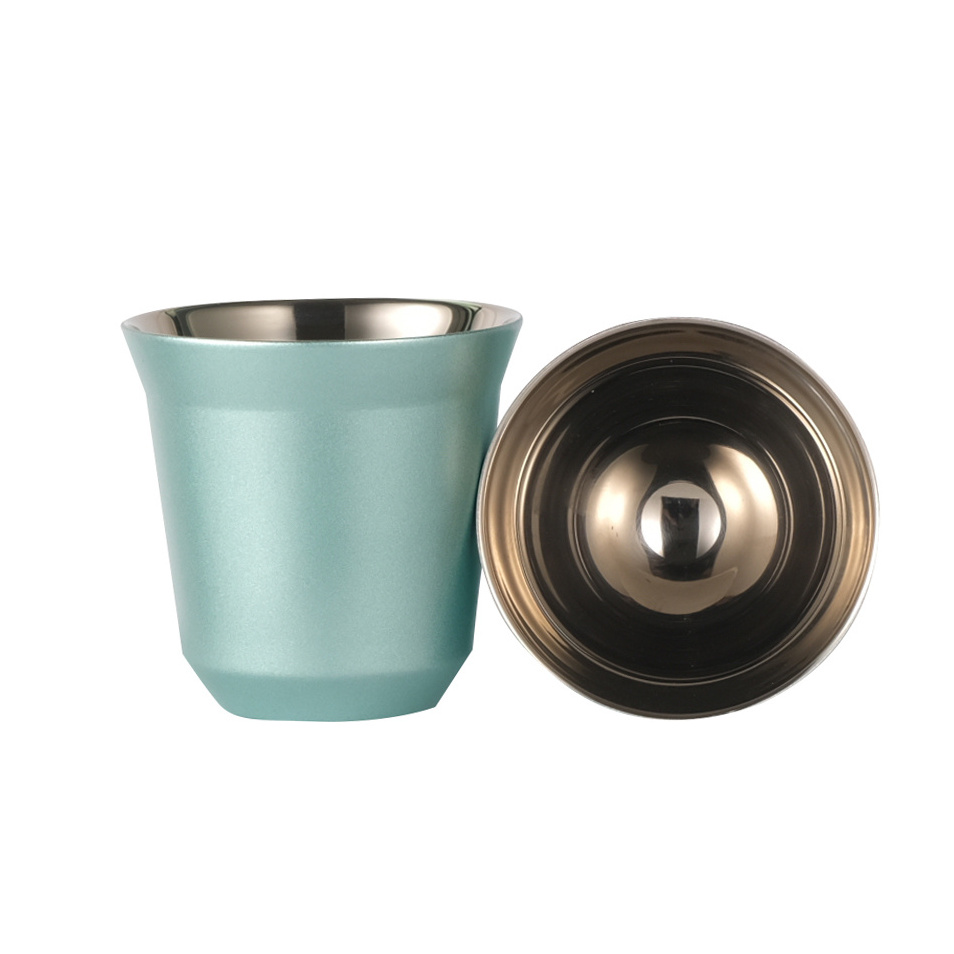 80ml Small Size Factory Wholesale Useful Double Wall Vacuum Stainless Steel Espresso Coffee Cups