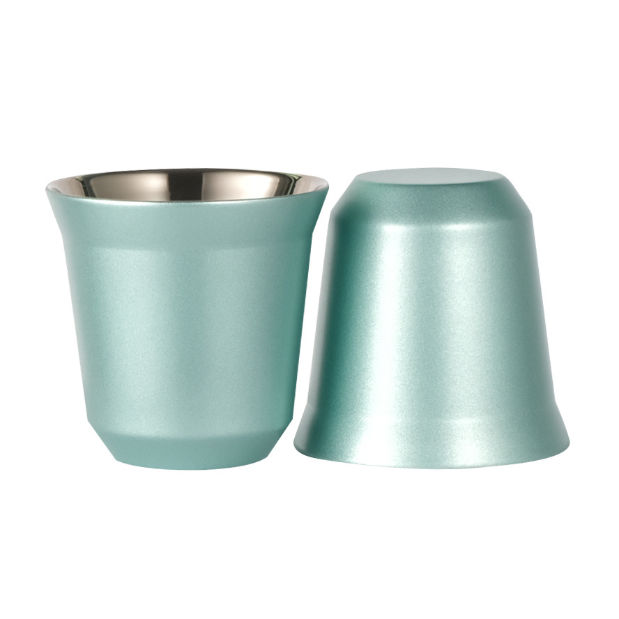 80ml Small Size Factory Wholesale Useful Double Wall Vacuum Stainless Steel Espresso Coffee Cups