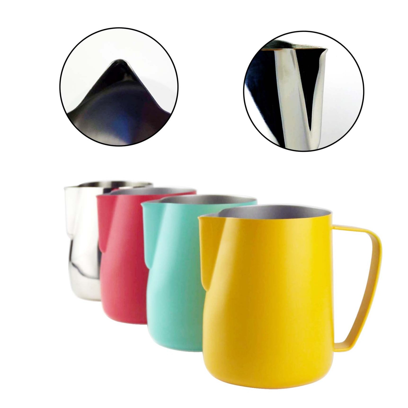 Wholesale Coffee Maker Mug 350ml Milk Kettle Custom Logo Handle Stainless Steel Mug Coffee Cup