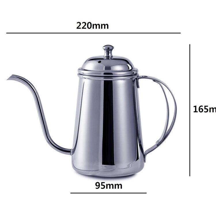 Hand Pour Over Gooseneck Kettle Stainless Turkish Drip Tea Hand Rinse Coffee Pot