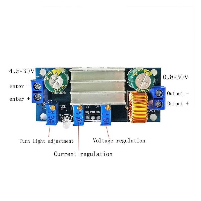 Automatic Protection! 5A Max DC-DC XL4005 Step Down Buck Power Supply Module Adjustable CC/CV Lithium Charge Board for Arduino