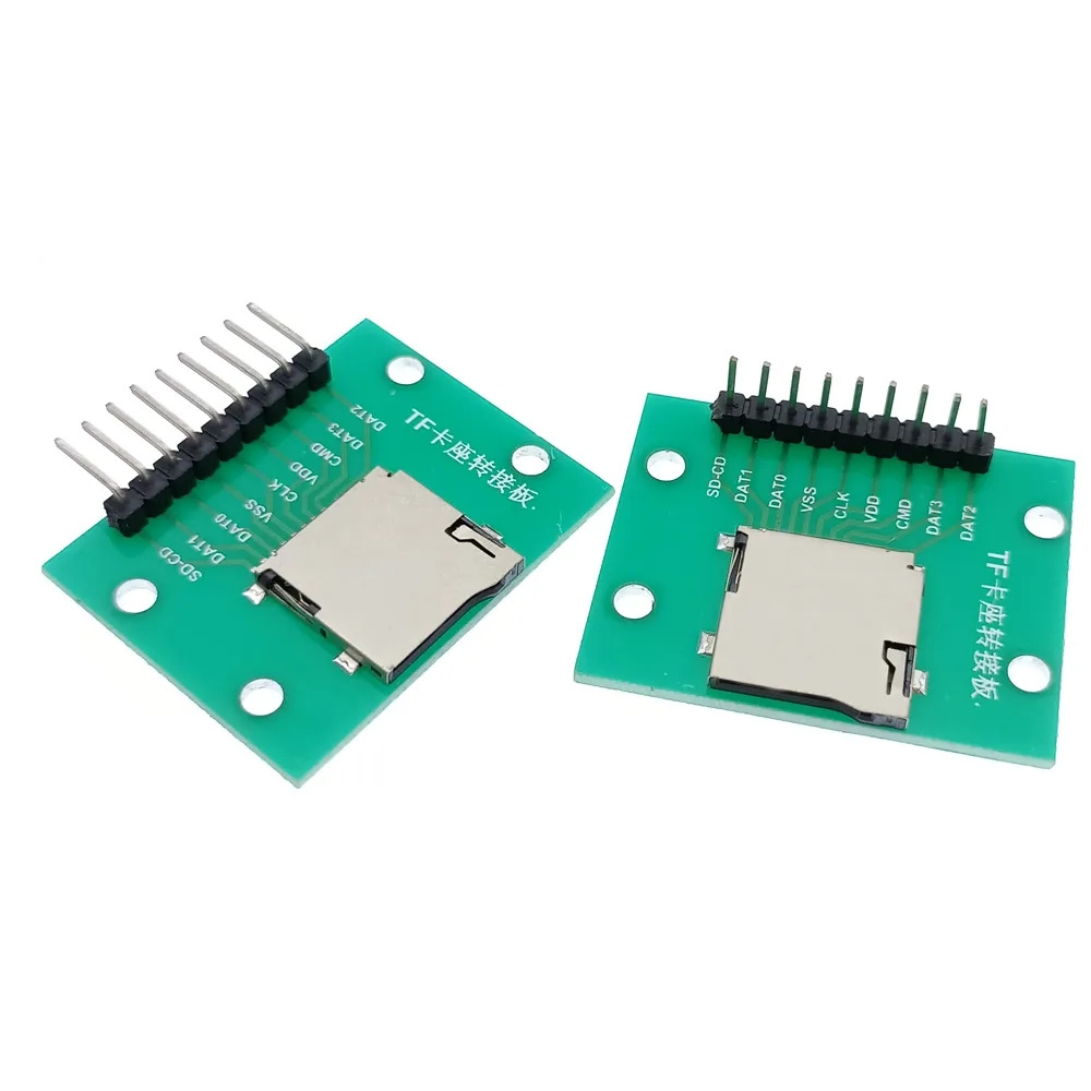 TF Card Holder Adapter Board 9P 10Pin Self Elastic Card Holder T-Flash SD Card Holder Micro SD PCB Transfer test board module