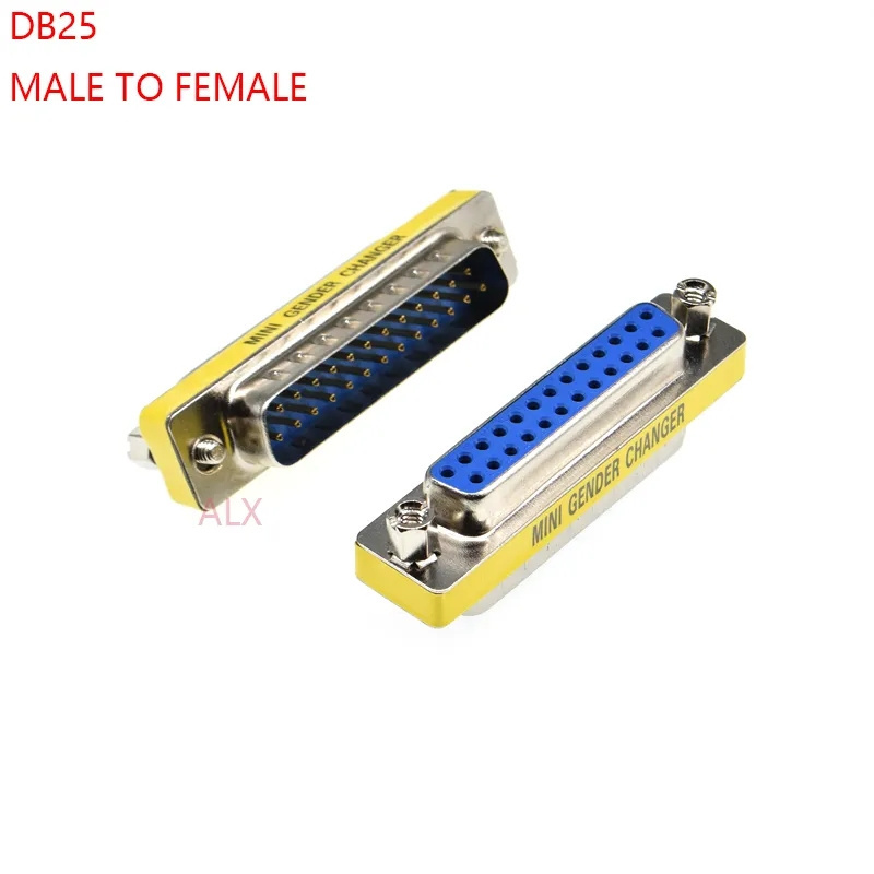 DB25 25pin MALE to female serial port CONNECTOR D-Sub COM CONNECTORS 25 pin 25p Mini Gender Changer Adapter