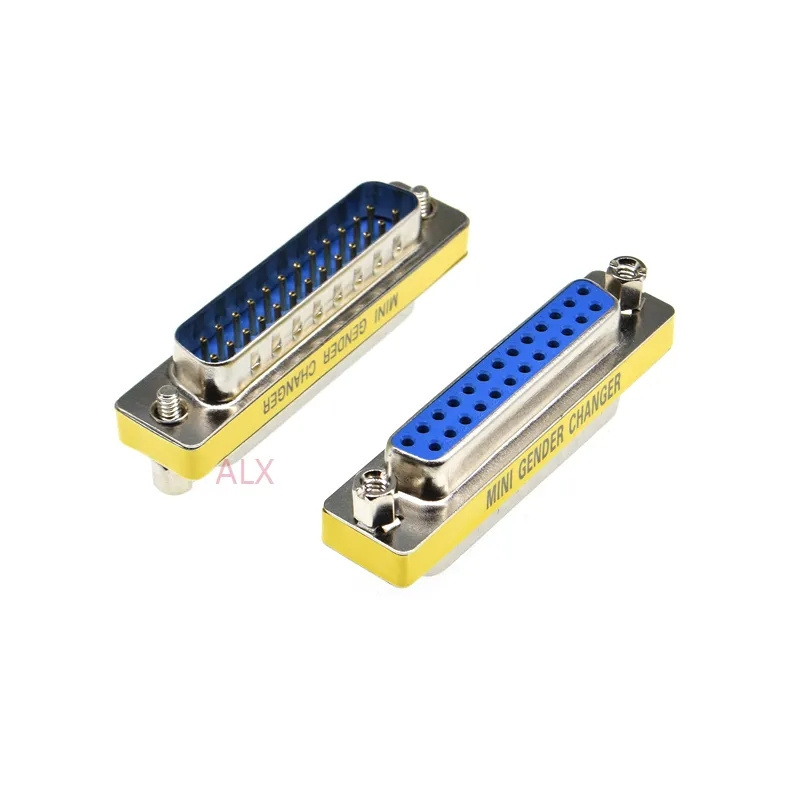 DB25 25pin MALE to female serial port CONNECTOR D-Sub COM CONNECTORS 25 pin 25p Mini Gender Changer Adapter