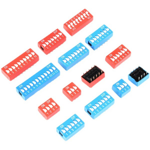 Red/Blue Toggle Switch Spacing 2.54MM DIP Dial The Code Switch 1/2/3/4/5/6/8/10Pin Position Way Quick Switch