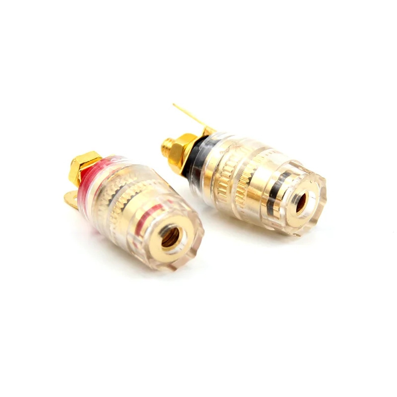 Pure Copper Speaker Terminal Binding Post 4mm Banana Plug Socket Low Frequency Amplifier Connector for Loudspeakers