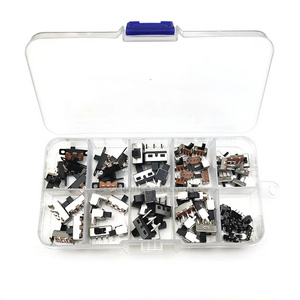 70pcs/box Micro Toggle Switch Mini Slide Switch Interruptor On-Off Mini Slide Switch PCB Mount Diy Small Electronic Switch