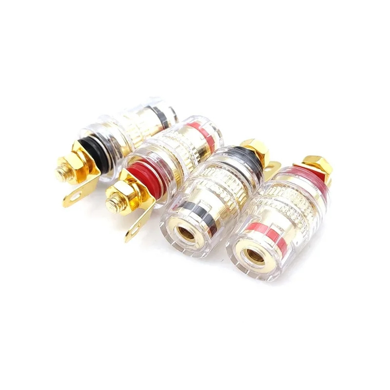 Pure Copper Speaker Terminal Binding Post 4mm Banana Plug Socket Low Frequency Amplifier Connector for Loudspeakers