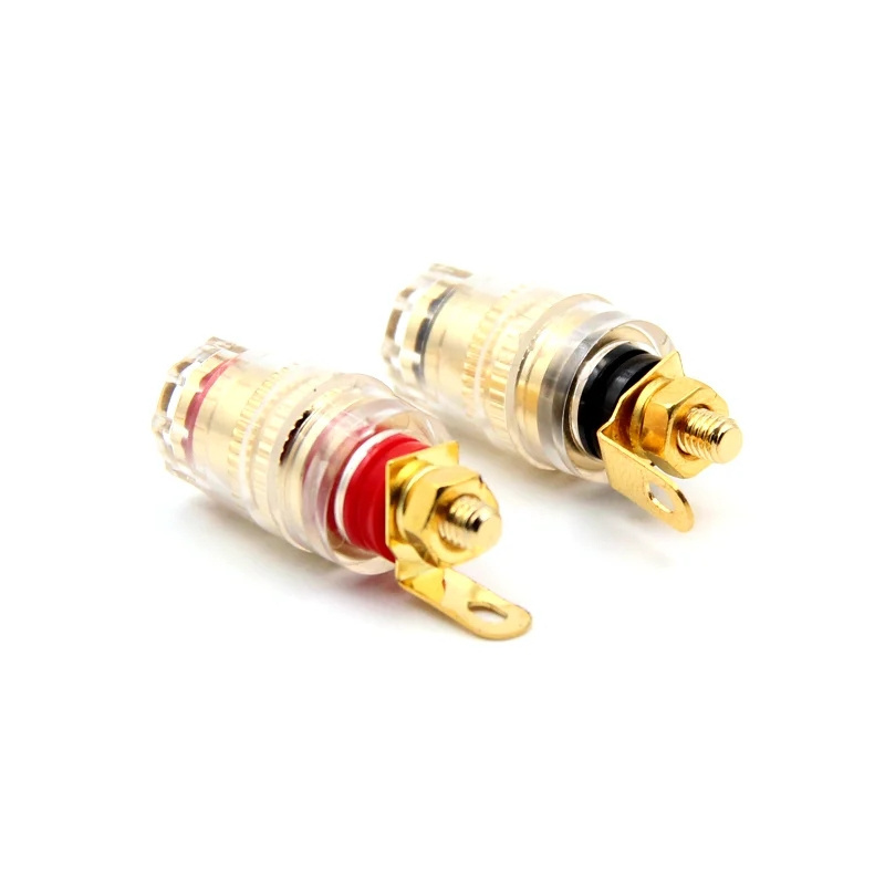 Pure Copper Speaker Terminal Binding Post 4mm Banana Plug Socket Low Frequency Amplifier Connector for Loudspeakers