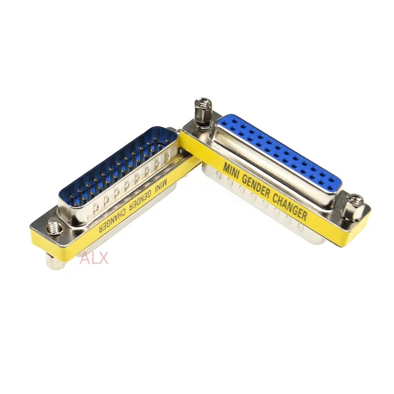 DB25 25pin MALE to female serial port CONNECTOR D-Sub COM CONNECTORS 25 pin 25p Mini Gender Changer Adapter