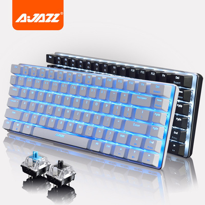 AJAZZ AK33 brand compact 82-key anti-ghosting RGB backlit mechanical gaming keyboard for Windows PC Gamer Black/blue Switch