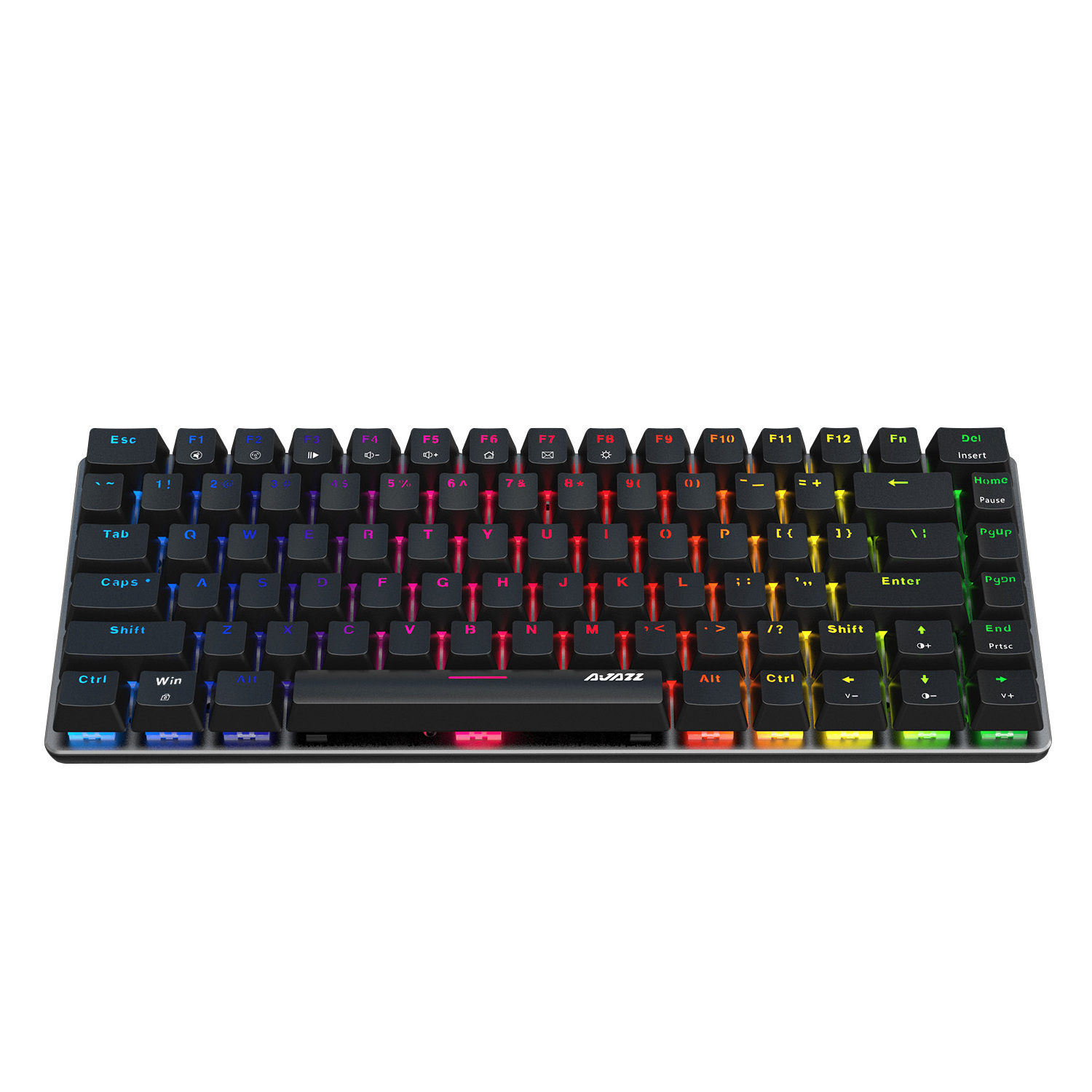 AJAZZ AK33 brand compact 82-key anti-ghosting RGB backlit mechanical gaming keyboard for Windows PC Gamer Black/blue Switch