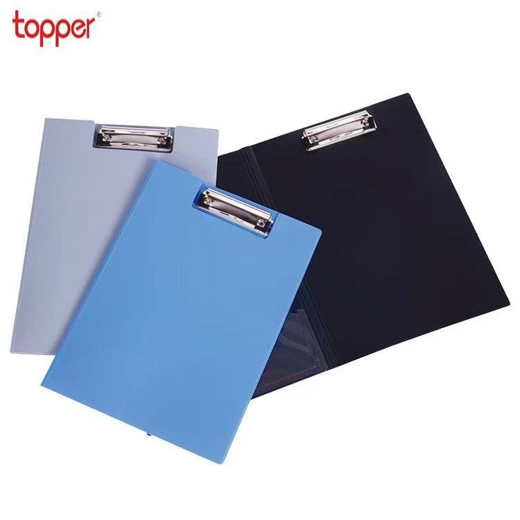 A4 double sided high quality folding PVC clipboard with pocket with pen holderfoldable clipboard for office clip board