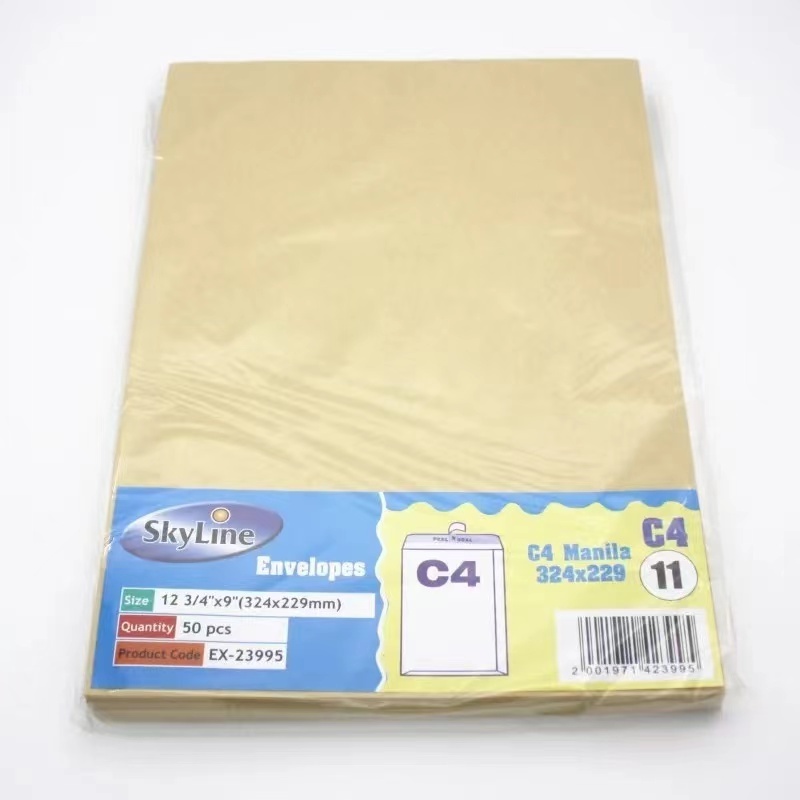 office stationery paper manila A4 C4 Plain white Envelope with sealing double-sided tape