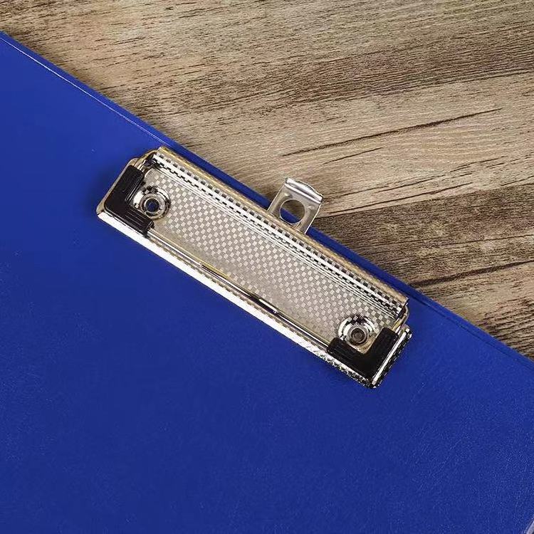 A4 double sided high quality folding PVC clipboard with pocket with pen holderfoldable clipboard for office clip board