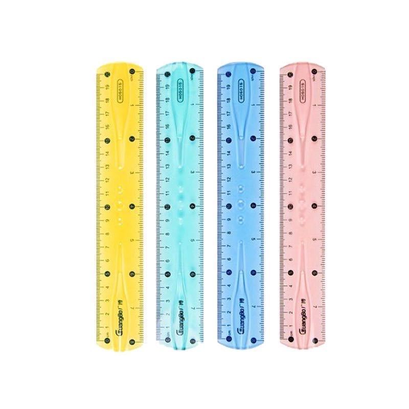 OEM Factory gold stamping print logo plastic ruler, Transparent flexible pvc ruler and paper rulers for school office