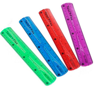 OEM Factory gold stamping print logo plastic ruler, Transparent flexible pvc ruler and paper rulers for school office