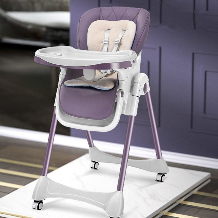 Baby Folding Adjustable High Chair, Removable Tray Multifunction Toddler Kids High Chair For Feeding