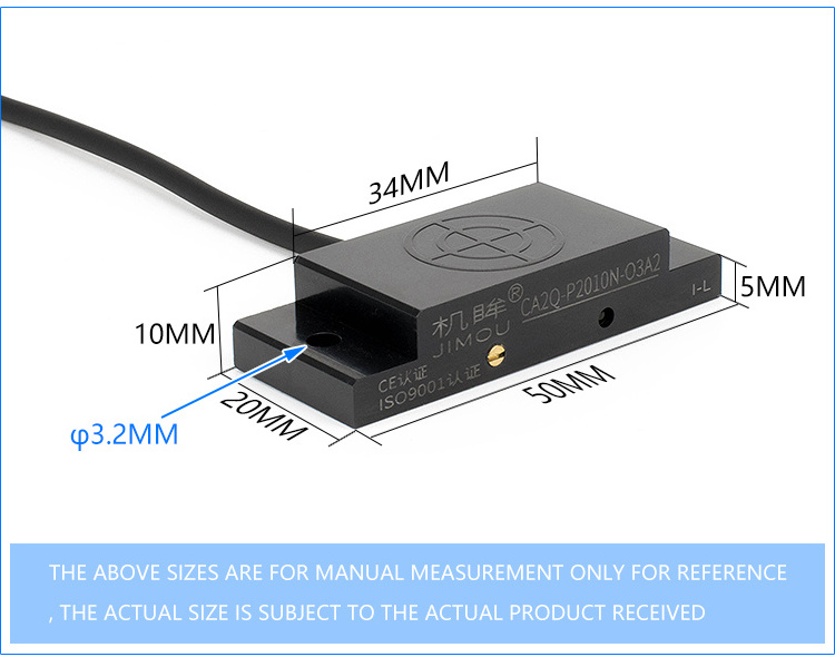 DC 3 wire rectangle shape plastic capacitive proximity sensor switch