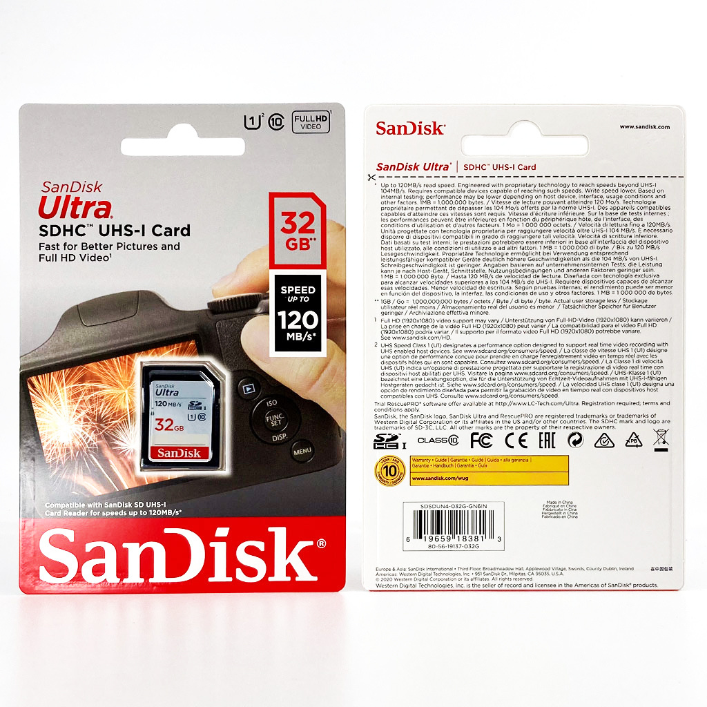 SDSDUN4-032G-GN6IN SanDisk Ultra SDHC SD UHS-I C10 120MB/s Memory Card 32G