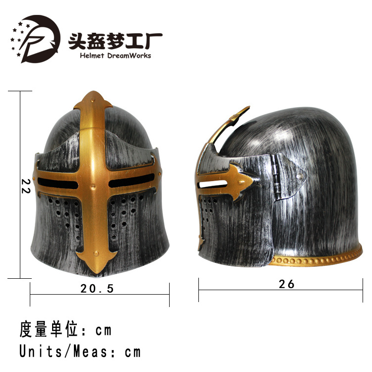 Knight Roman Armor Medieval Crusader Templar Helmet Flip Up visor Costume