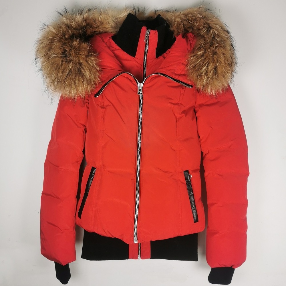 OEM custom parka women down jacket with raccoon fur for winter wear