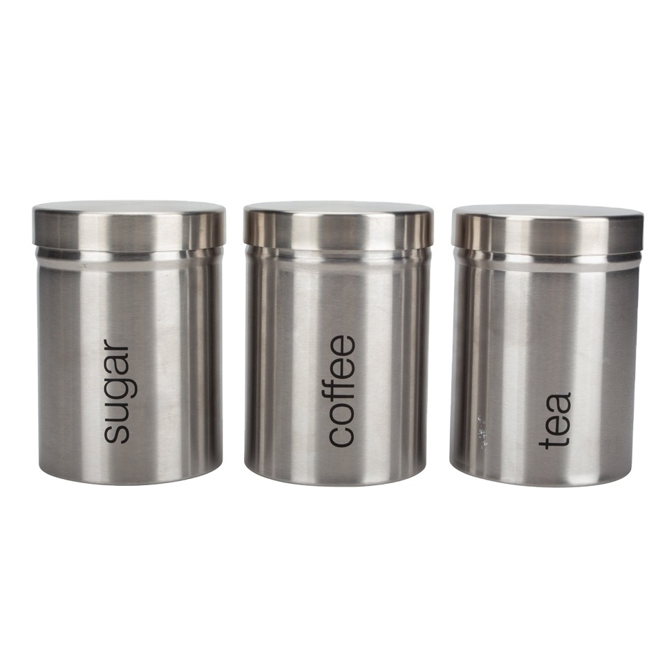 stainless steel Tea Coffee Sugar Canister