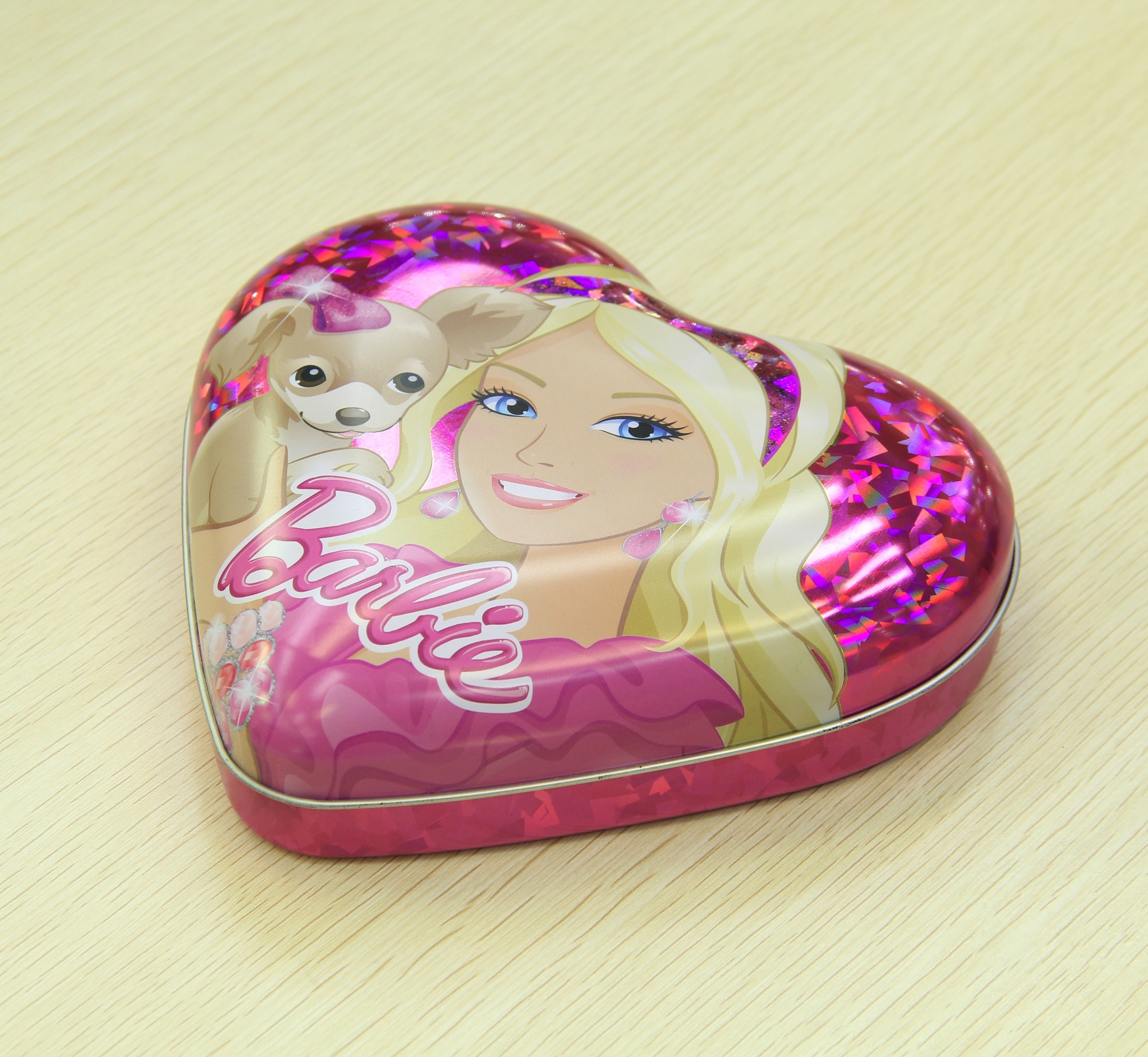 wholesale custom logo Pink Heart shape boite Metal Candy sweet Chocolate gift box tin package tin box packaging