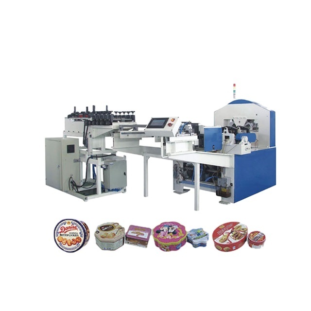 Automatic biscuit chocolate metal tin can box making machine lock seaming machine