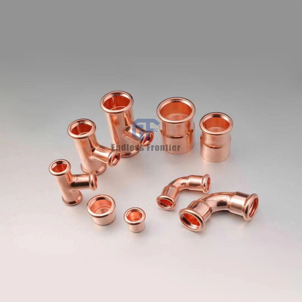 High Quality Plumbing Copper Fit Compression Fitting Brass Female Ferrule Joint Elbow For Copper Tubing