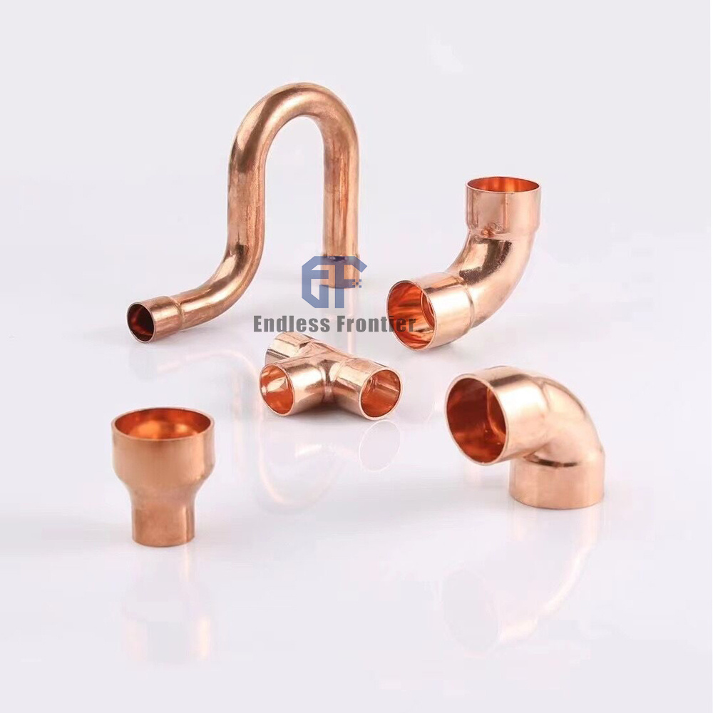 High Quality Plumbing Copper Fit Compression Fitting Brass Female Ferrule Joint Elbow For Copper Tubing