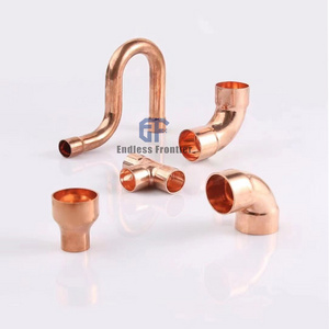 High Quality Plumbing Copper Fit Compression Fitting Brass Female Ferrule Joint Elbow For Copper Tubing