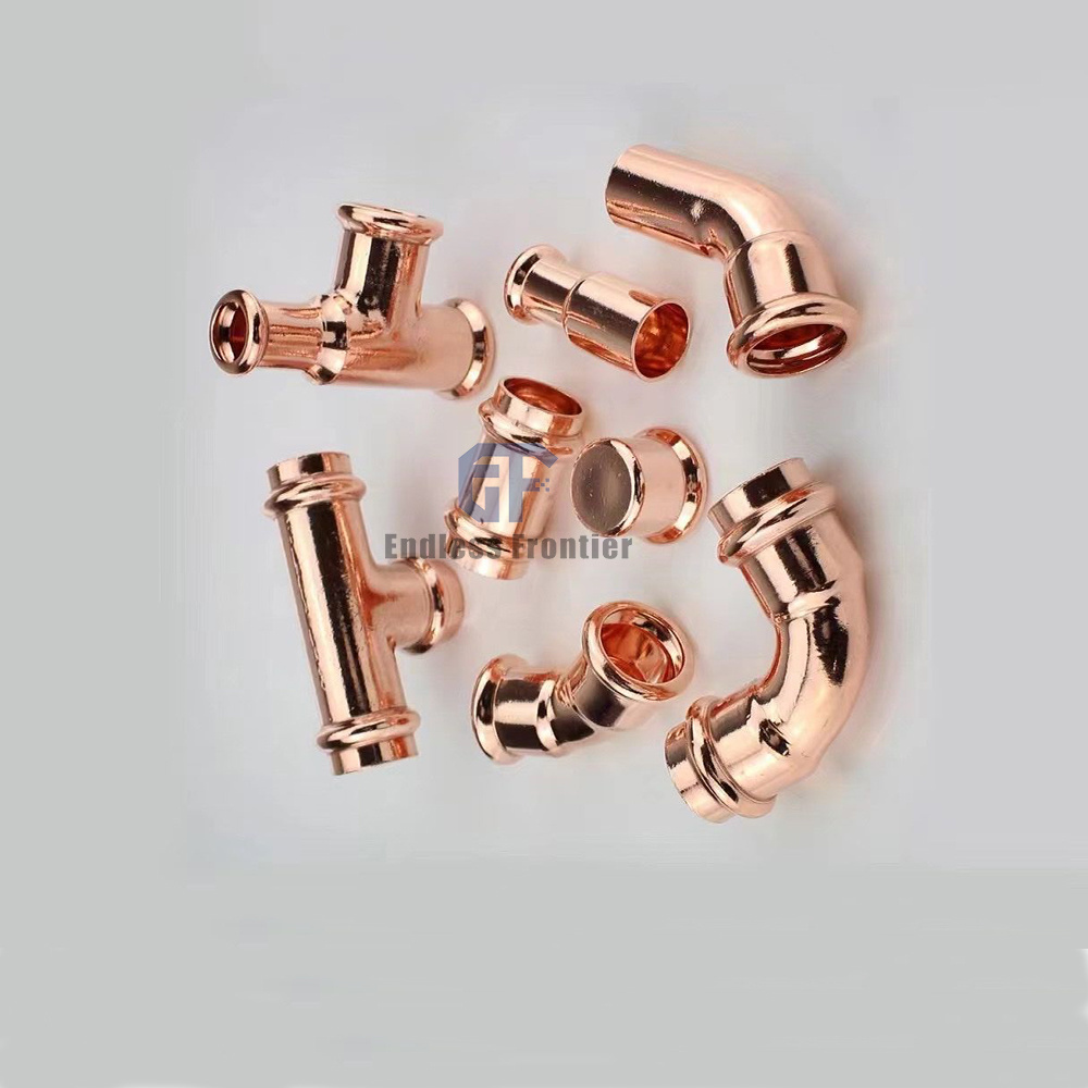 High Quality Plumbing Copper Fit Compression Fitting Brass Female Ferrule Joint Elbow For Copper Tubing