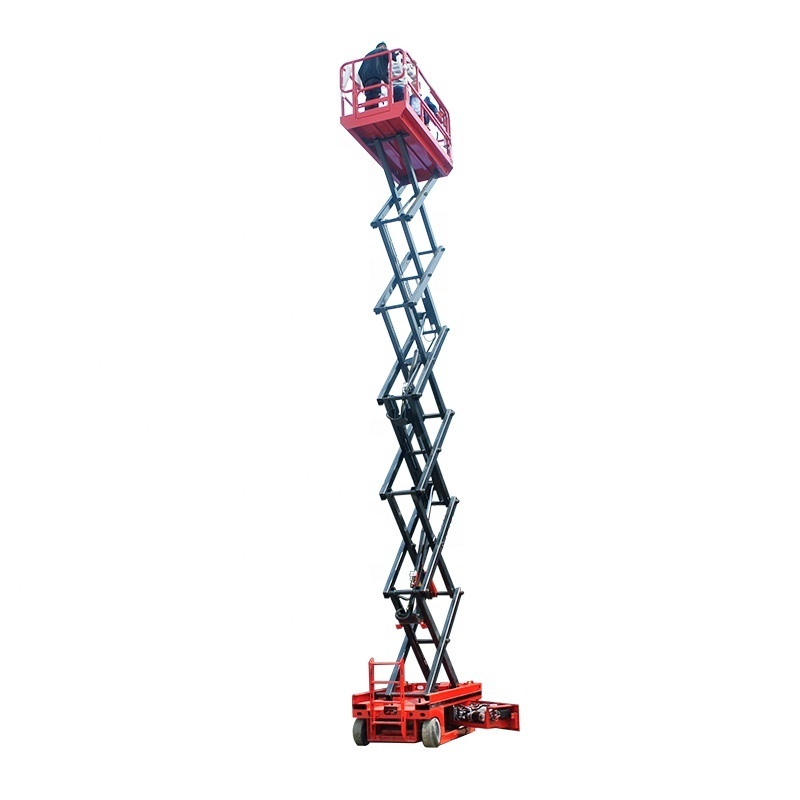 All Electric 4.4m Low Noise Aerial Platform Self-Propelled Mobile Scissor Car Lift Truck Hydraulic Actuation New Motor Pump Core