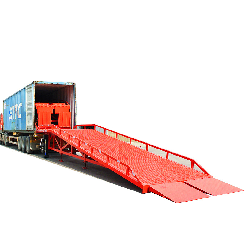 8ton 10ton 12ton Portable Hydraulic Mobile Yard Ramp Container Forklift Loading Dock Ramp For Trucks