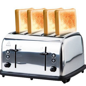 Whole Sale Stainless Steel 4 Slices Toaster Automatic Fast Heating Household Breakfast Maker Bread Toaster