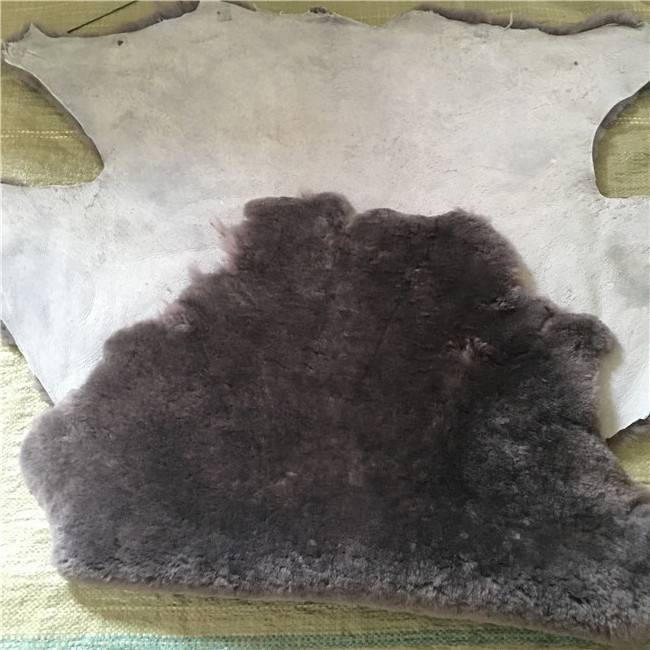 Black Double face sheepskin hides sheared lamb fur