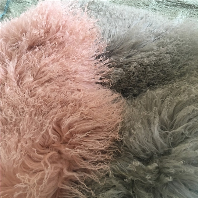 natural curly Long Hair Goat Shearling Fabric tibet lamb fur