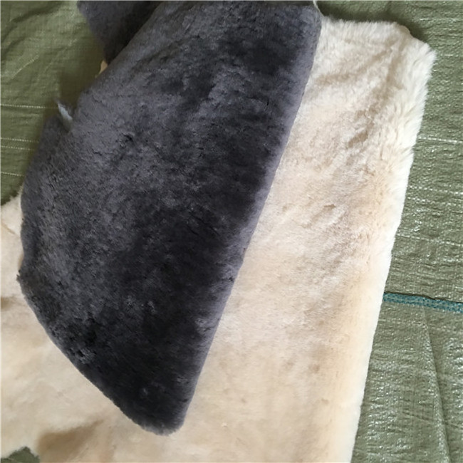 Black Double face sheepskin hides sheared lamb fur