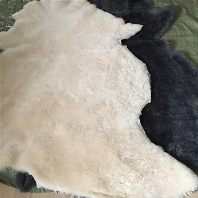 Black Double face sheepskin hides sheared lamb fur