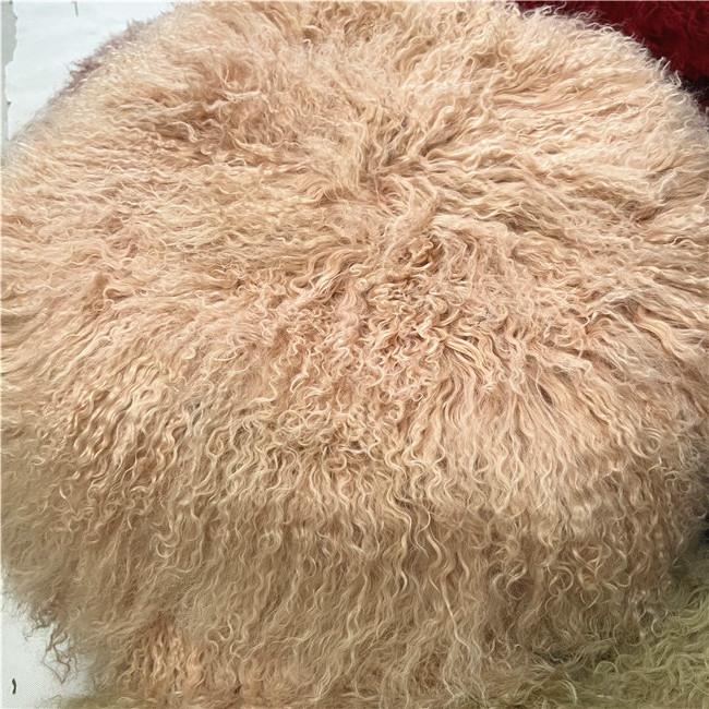 Tibetan Lambskin Fur Hide Long Curly Hair