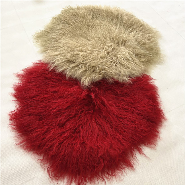 Tibetan Lambskin Fur Hide Long Curly Hair